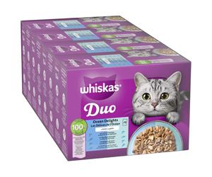 Megapack risparmio! Whiskas Duo in buste 96 x 85 g Alimento umido per gatto - Delizie dell'Oceano in Gelatina