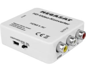 Megasat Convertitore video HD - HDMI ad AV/RCA/Cinch | Conversione semplice da segnali digitali ad analogici, basso consumo energetico