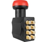 Megasat Diavolo Octo LNB - LNB universale (adatto per 8 partecipanti, connettori F placcati oro, per esigenze elevate, 0,1 dB di rumore) - Nero/Rosso