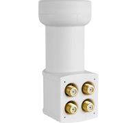 Megasat HD-Profi Quattro LNB - LNB universale (per funzionamento con multiswitch, 0,1 dB, connettori placcati oro, protezione dalle intemperie) - Bianco