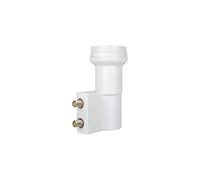 Megasat High Gain Twin LNB - LNB universale (per 2 partecipanti, ideale per satelliti difficili da ricevere, alto guadagno del segnale di 70 dB) - bianco