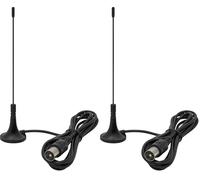 Megasat M90 - Antenna DVB-T2 (antenna passiva, base magnetica, cavo da 1,50 m) - Nero (Confezione da 2)