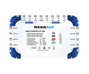 Megasat Multischalter 9/8 Multiswitch DiSEqC Quad LNB 8 Uscite