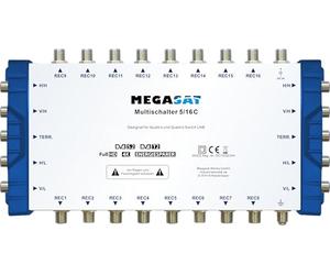 Megasat Multiswitch 5/16 C - Multiswitch (ricezione di 1 satellite, fino a 16 decoder, espandibile tramite cascata per maggiore flessibilità)