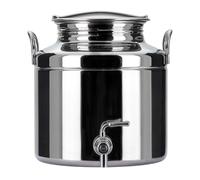 Megashopitalia Fusto Saldato con Rubinetto e Base per Olio in Acciaio Inox 18/10