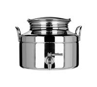 Megashopitalia Fusto Saldato con Rubinetto e Base per Olio in Acciaio Inox 18/10 (3 LT)