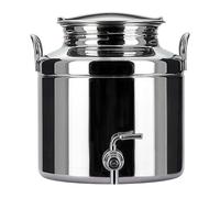 Megashopitalia Fusto Saldato con Rubinetto e Base per Olio in Acciaio Inox 18/10 (5 LT)
