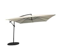 Megashopitalia Ombrellone da Giardino a Sbalzo Quadrato 3x3 MT in Alluminio Ecrù a Banana Decentrato Ristorante Bar Locale Balcone Terrazzo Esterno con Telo in Poliestere Impermeabile