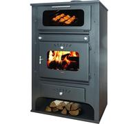 Megashopitalia Stufa a Legna con Forno Milano in Acciaio 15,3-20 kW con Regolazione dell' Aria
