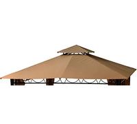 Megashopitalia Top Telo Copertura per Gazebo Ricambio 3x3mt con Airvent aggancio spigoli Solo Telo Ecrù