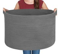 MEGASKET Grande cesto portaoggetti grigio scuro cestini in corda di cotone tessuto per stoccaggio grande cesto portaoggetti organizzatore coperta per soggiorno camera da letto