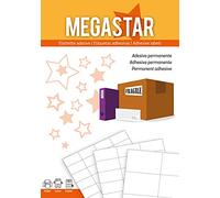 Megastar Etichette bianche multiuso 105x57mm, Laser e Inkjet, 100 ff