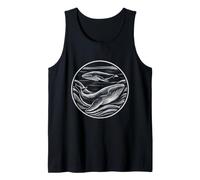 Megattere Balene Onde dell'Oceano Minimal Marine Wildlife Art Canotta