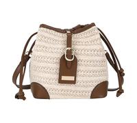 MEGAUK Mini borsa a tracolla in paglia da donna, stile vacanza, in tessuto, estiva, spiaggia, borsa a tracolla fatta a mano per le signore, 08220 Bianco, Taglia unica