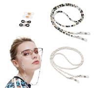 MEGAVOW Catenella Occhiali Donna, 2 Pezzi Antiscivolo Laccetti per Occhiali Elegante Catena Cordino per Occhiali Donna Cinturino Regolabile, Multicolore