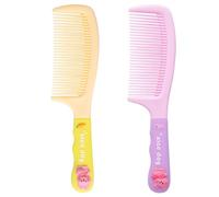 MEGAVOW Set di 2 Spazzola per Capelli Bambina, Pettine Districante per Capelli Bagnati e Asciutti con Manico in Silicone, Spazzola per Capelli da Viaggio Carina per Ragazze e Donne (Viola, Giallo)