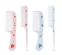 MEGAVOW Set di 4 Spazzole per Capelli e Pettini Bambina, Pettine Districante per Capelli Bagnati e Asciutti, Spazzola a Coda di Ratto per Parrucchieri Ragazze e Ragazzi, Regalo Carino