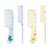 MEGAVOW Set di 4 Spazzole per Capelli e Pettini Bambina, Pettine Districante per Capelli Bagnati e Asciutti, Spazzola a Coda di Ratto per Parrucchieri Ragazze e Ragazzi, Regalo Carino