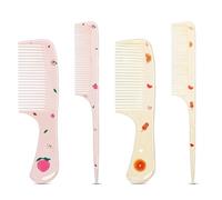 MEGAVOW Set di 4 Spazzole per Capelli e Pettini Bambina, Pettine Districante per Capelli Bagnati e Asciutti, Spazzola a Coda di Ratto per Parrucchieri Ragazze e Ragazzi, Regalo Carino