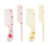 MEGAVOW Set di 4 Spazzole per Capelli e Pettini Bambina, Pettine Districante per Capelli Bagnati e Asciutti, Spazzola a Coda di Ratto per Parrucchieri Ragazze e Ragazzi, Regalo Carino