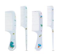 MEGAVOW Set di 4 Spazzole per Capelli e Pettini Bambina, Pettine Districante per Capelli Bagnati e Asciutti, Spazzola a Coda di Ratto per Parrucchieri Ragazze e Ragazzi, Regalo Carino