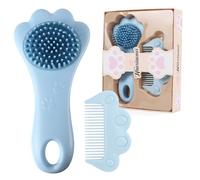 MEGAVOW Spazzola per Bambini in Silicone Set, Spazzola per Capelli per Neonati, Pettine per Massaggio in Silicone, Pettine Per il Bagno per Neonati e Bambini