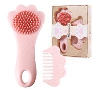 MEGAVOW Spazzola per Bambini in Silicone Set, Spazzola per Capelli per Neonati, Pettine per Massaggio in Silicone, Pettine Per il Bagno per Neonati e Bambini