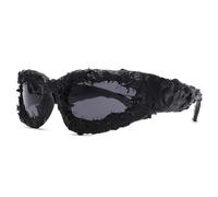 MEGAVOW Uomo Occhiali da Sole Punk, Gotico Moda Hip-hop Occhiali da Sole Decorativi Fatti a Mano, Futuristici Stilizzati Festa Tecno, per Halloween Partito Outfit Quotidiano Styling, Nero