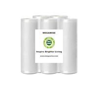 MegaWise 5 rotoli di sacchetti sottovuoto per macchine sottovuoto, 20,3 cm di larghezza e 21,6 m di lunghezza, per macchine sottovuoto Megawise e altre marche