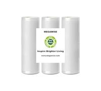 MegaWise Confezione da 3 rotoli di sacchetti per sigillatura sottovuoto da 20,3 cm di larghezza e 21,6 m di lunghezza, per sigillatrici sottovuoto Megawise e altre marche