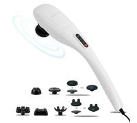 MEGAWISE Masajeador de espalda de mano | Masaje de percusión de tela profundo para espalda, cuello, hombros, cintura y piernas (blanco apagado)