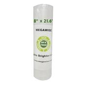 Megawise Sacchetti per sottovuoto, 20,3 cm di larghezza x 60 m di lunghezza, compatibili con Megawise e la maggior parte delle macchine per sottovuoto, rotoli durevoli e senza BPA per la conservazione