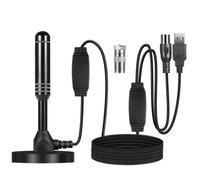 MEgegulo Antenna TV Portatile ad Alta Definizione, 360°, 4K 1080P VHF/UHF, HDTV, Doppio Amplificatore di Segnale, Base Magnetica