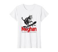 MEGHAN - Bellissimo nome di ragazza con gatto e skateboard Maglietta