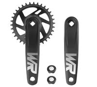 MEGHNA Set di manovella per bicicletta, 170 mm, 32T/34T/36T/38T, universale, per singola velocità e 6/7/8/9/10/11 Speed Bike, MTB BMX bici da strada (34T)