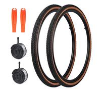 MEGHNA Set di pneumatici per bicicletta, 26 x 1,5 pollici, guaina + 2 tubi AV35 mm + 2 leve per pneumatici per MTB/Gravelbike/bici da strada/bici pieghevole/spiaggia