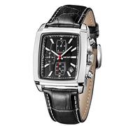 MEGIR Orologi Uomo Sportivi Orologio Quadrato Uomo Vintage Cronografo Orologi Rettangolari Classico al Quarzo Nero