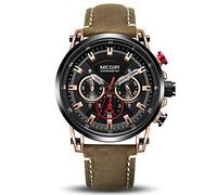 MEGIR Orologio Analogico al Quarzo da Uomo. BD2085GRE-BKBN-1N0