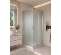 Megistore | Box doccia 6MM Opaco h190 reversibile profili e maniglie in alluminio, doppie rotelle (70x100)