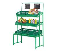 MegLob 1 Set Di Scarpetta Al Dettaglio, Supporto Per Verdure Di Frutta Commerciale, Supporto Per Cesti Di Stoccaggio Di Verdure Di Grande Capacità Per Negozi,F