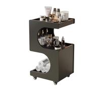 MegLob Carrello Compatto Per Salone Di Bellezza, Carrello Per Estetista Con Ruote, Carrello Moderno Per Postazione Di Lavoro Per Estetista, Mobiletto Portaoggetti Mobile Per SPA,Nero