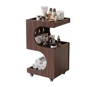 MegLob Carrello Compatto Per Salone Di Bellezza, Carrello Per Estetista Con Ruote, Carrello Moderno Per Postazione Di Lavoro Per Estetista, Mobiletto Portaoggetti Mobile Per SPA,Walnut