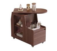 MegLob Carrello Di Carrello Di Bellezza Di Bellezza, Il Carrello Per Salone Di Utilità Pesante Rotabile, Carrello Per Carrello Estetista A Rotolamento Compatto,Walnut 40x70x75cm