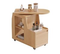 MegLob Carrello Di Carrello Di Bellezza Di Bellezza, Il Carrello Per Salone Di Utilità Pesante Rotabile, Carrello Per Carrello Estetista A Rotolamento Compatto,Wood color 40x70x75cm