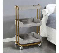 MegLob Carrello Mobile Per Salone Di Bellezza, Carrello Portautensili Per Salone Di Bellezza, Carrello Professionale Per Salone Con Blocco, Carrello Per Estetista A 3 Ripiani,D'oro