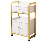 MegLob Carrello Moderno Per Carrello Per Salone Di Bellezza, Organizzatore Di Stoccaggio in Metallo Con Ruote Per Resort Di Salone E Spa, Stazione Di Lavoro Del Salone Con Ruote,White c