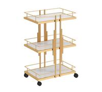 MegLob Carrello Per Estetista in Metallo, Moderno Carrello Per Salone Di Bellezza in Ferro Con Ruote, Carrello Portautensili Per Estetista Con Ruote, Per Spa Resort/Barbiere,D'oro