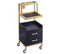 MegLob Carrello Per Salone Per Capelli, Carrello Per Saloni Di Utilità Multifunzionale, Carrello Estetista Per Spa E Barbiere, Carrello Per Il Viso Mobile A Più Livelli,Gold b