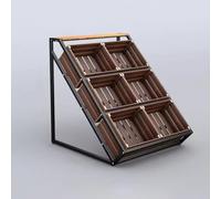 MegLob Cesto Di Frutta A Buffet, Tavolo Da Cesto in Legno Pesca Per Frutta E Verdure, Organizzatore Di Frutta Isola Della Cucina Per La Casa Rustica,D with 6 high boxes
