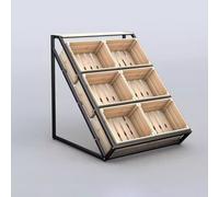 MegLob Cesto Di Frutta A Buffet, Tavolo Da Cesto in Legno Pesca Per Frutta E Verdure, Organizzatore Di Frutta Isola Della Cucina Per La Casa Rustica,C with 6 high boxes